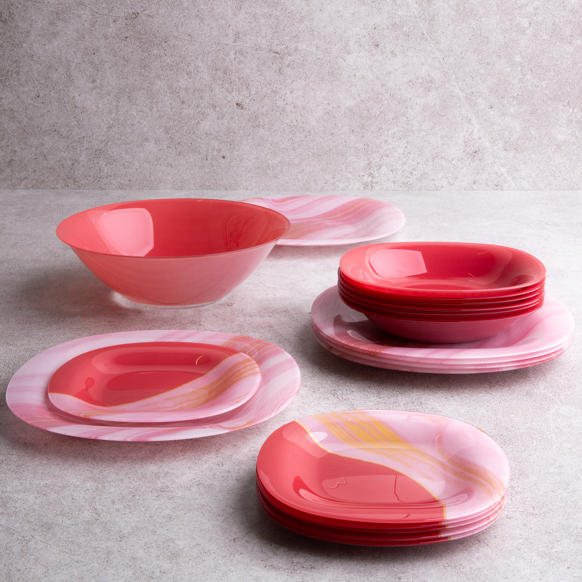Dinner Set Vajilla Luminarc Rosa Platos Ceramica Vajilla Bowl