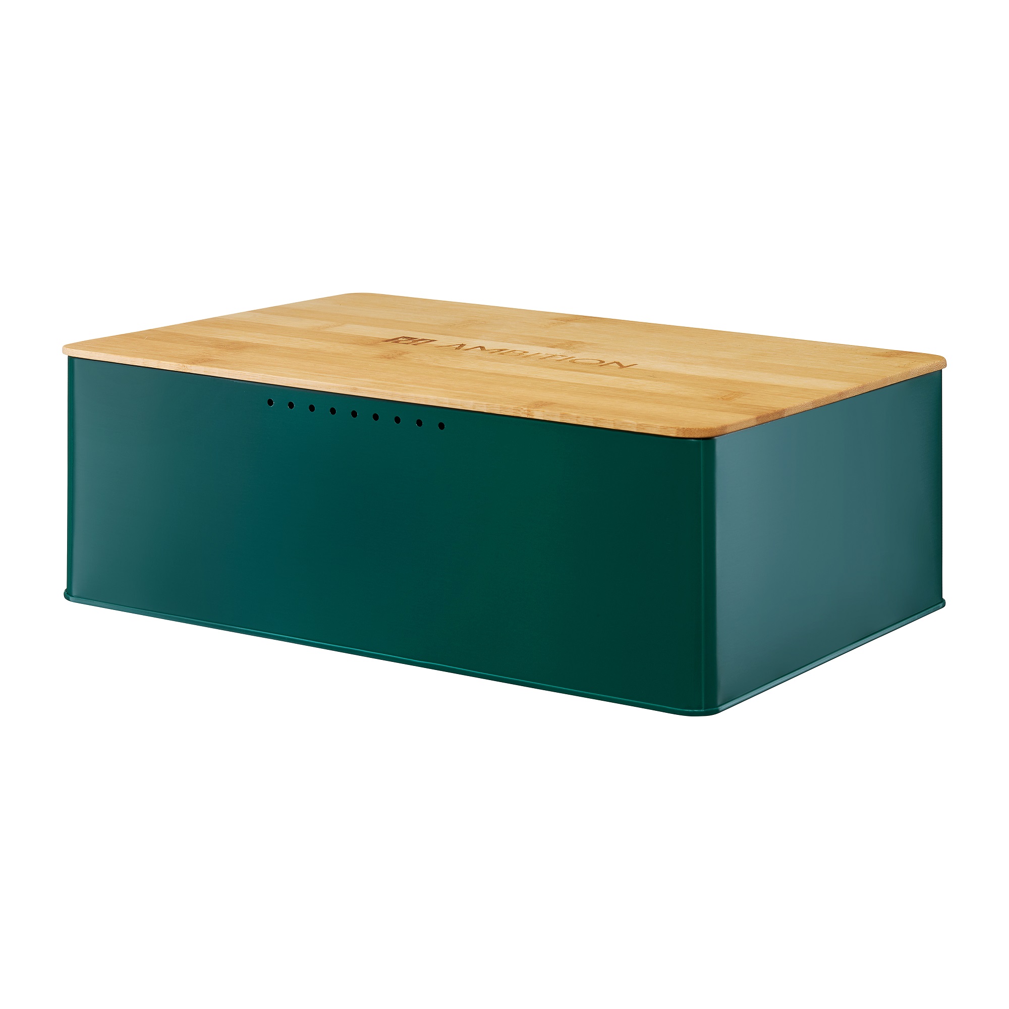 Relaxdays Panera Bambú, Tapa Deslizante, Caja para Pan Madera, 16